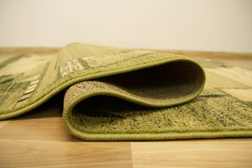 Dywan Agnella Erba chrom zielone obszycie