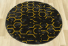 Okrągły Dywan Festival Gold 2296A black Plastry Miodu