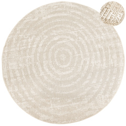 Okrągły Dywan Sznurkowy Haga 04787A vizon/cream Beż Krem Okręgi Outdoor