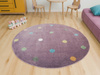 Okrągły Dywan Lima C275A lila/rose Fiolet Kropki