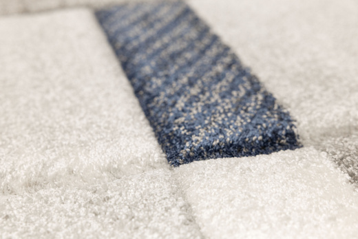 Dywan Kandy N411A l.grey/navy Szary Granatowy Geometria Fryz