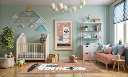 Dywan Dziecięcy Lima 9486A rose/cream Róż Krem Lama