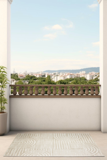 Dywan Sznurkowy Haga 03606E cream/vizon Beż Krem Geometria Outdoor