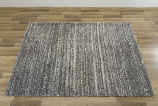Puszysty Dywan Pulpy Shaggy A534B d.grey/cream Szary Kremowy Paski