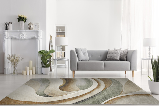 Dywan Agent 40436/610 Multi Krem Miedź Oliwka Fale