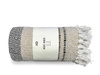 Bawełniany Koc Ines Szary Krem Paski