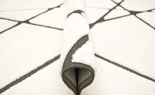 Dywan Shaggy Lula Soft IM85A Black/Bone Trójkąty Krem Czarny