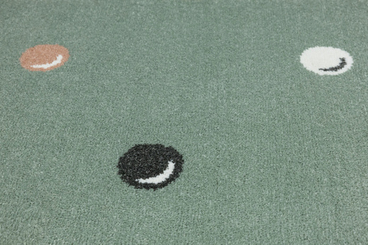 Wykładzina Dziecięca Lima C275b green/cream Zieleń Kropki Bańki szerokość 4 m