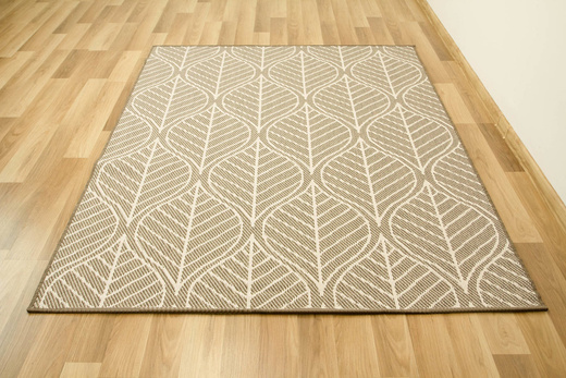 Dywan Dwustronny Sznurkowy Brussels 205647/10210 coffee Beż Krem Listki Outdoor