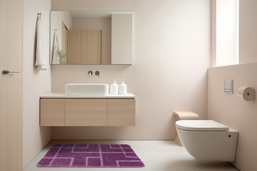 Dywanik Łazienkowy Antypoślizgowy Inez Violet Fioletowy Geometria