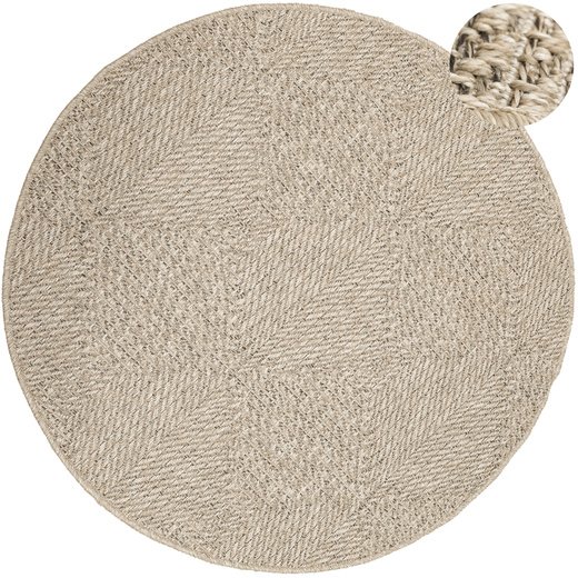 Okrągły Dywan Sznurkowy Patio 5036/178 Nature Beż Brąz Romby Outdoor