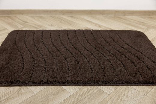 Dywanik Łazienkowy Antypoślizgowy Sara Wenge Brąz Fale