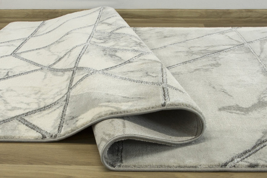 Dywan Diamond K4441S Geometryczny srebrne kreski marmur