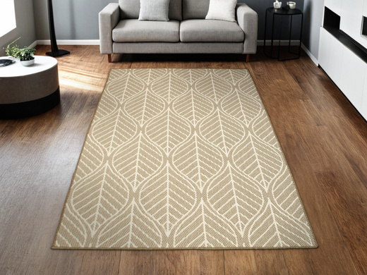 Dywan Dwustronny Sznurkowy Brussels 205647/10610 linen Jasny Beż Krem Listki Outdoor