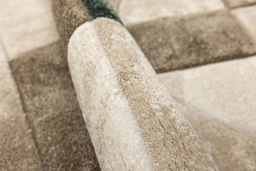 Dywan Kandy N412A l.beige/emeral Butelkowa Zieleń Beż Fryz