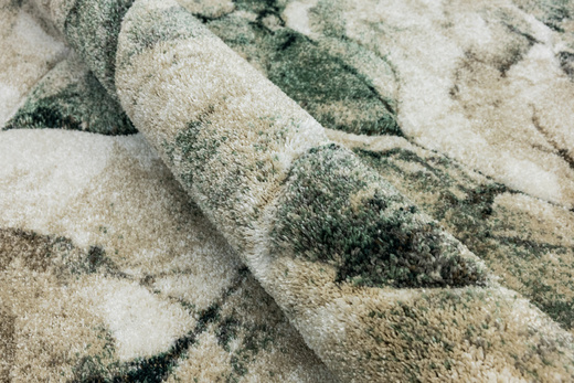 Dywan Kandy N041A l.beige/green Zielony Kaszmir Liście Fryz