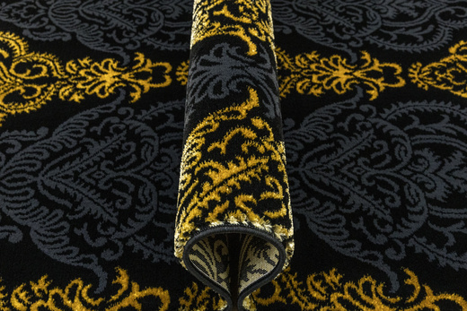 Dywan FESTIVAL 2746A yellow/black Czarny Złoty Ornament