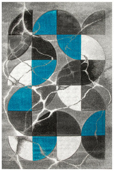 Dywan Amelia A472B grey/turquoise Szary Turkus Półkola Marmur