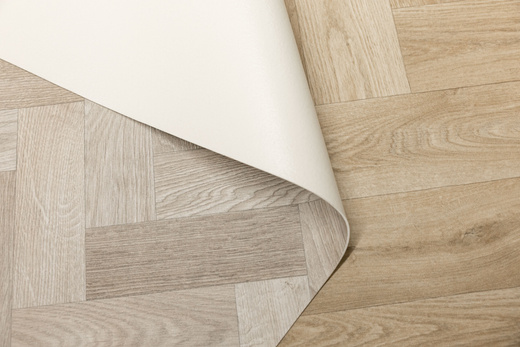 Wykładzina PCV Bingo Sintra 583 Jodełka Parkiet Beż szerokość 4 m