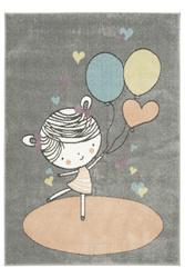 Dywan Dziecięcy Lima 9393B l.grey/rose Baletnica Dziewczynka Róż Szary