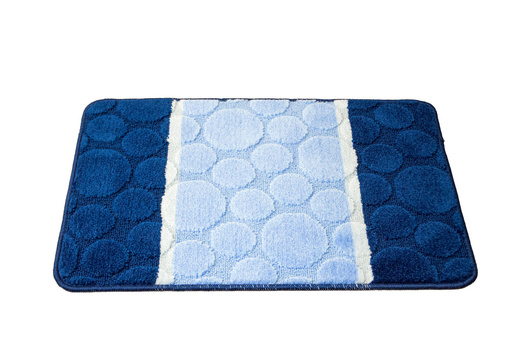 Komplet 2-częściowy Łazienkowy Siena Blue Niebieski Kropki Paski