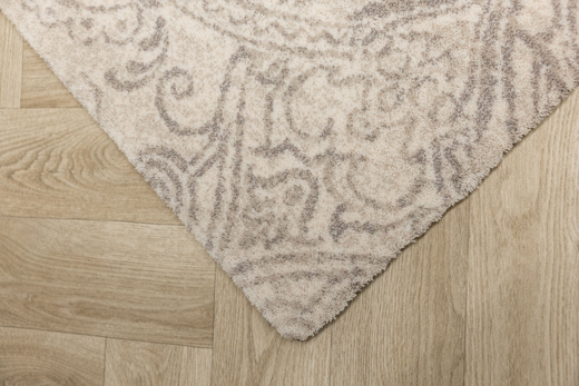 Wełniany Dywan Agnella Agnus Berien Bialy Ornament Beż Krem Szary