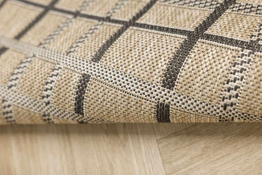 Dywan Sznurkowy Antypoślizgowy Flex 19507/P01 Beż Grafitowy w Kreski Paski