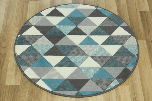 Okrągły Dywan Luna 503430/95832 trójkąty blue