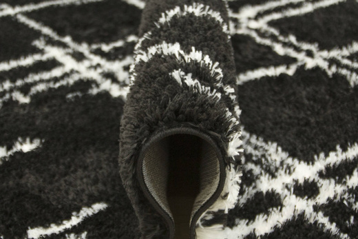 Dywan Boho 668 black/cream Czarny Romby Kreski