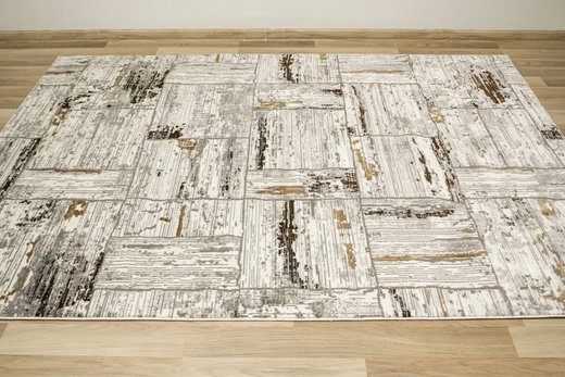 Dywan Modena 5309 bone/d.brown Krem Szary Złoty Przeciecierany Tynk