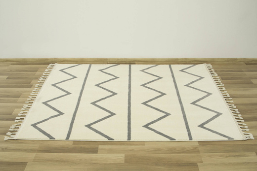 Dywan Karof 6062A grey/white 43 Krem Szare Zygzaki