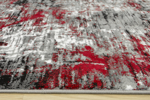 Dywan Victoria 9187A d.grey/red Tynk Beton Czerwień Szary Przecierany