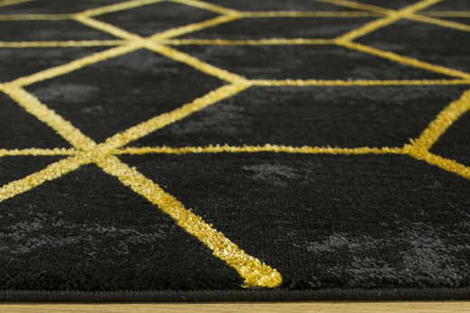 Dywan FESTIVAL 5871A yellow/black Czarny Złoty Cubes