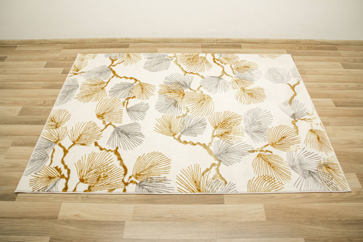 Dywan Elisa PF151 nehir/gold Krem Złoty Listki
