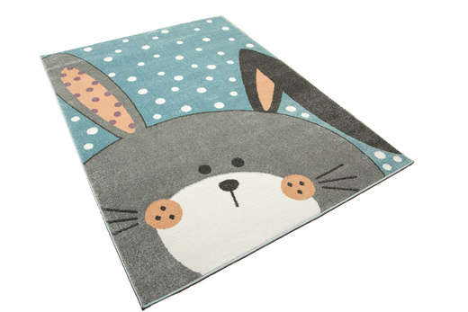 Dywan Dziecięcy Lima 1316C blue/l.grey Szary Niebieski Króliczek