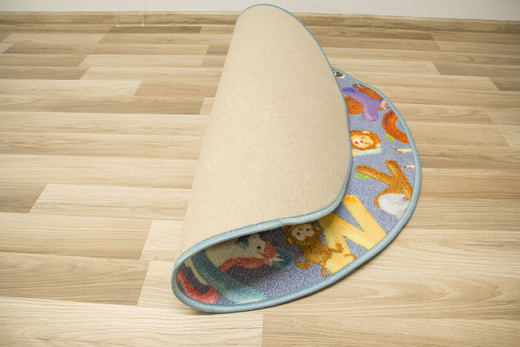 Okrągły Kolorowy Dywan Dziecięcy Alfabet 19 Grey