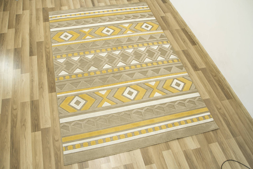 Dywan Sznurkowy Dwupoziomowy Reni 24514/852 Trójkąty Romby Aztec Beż