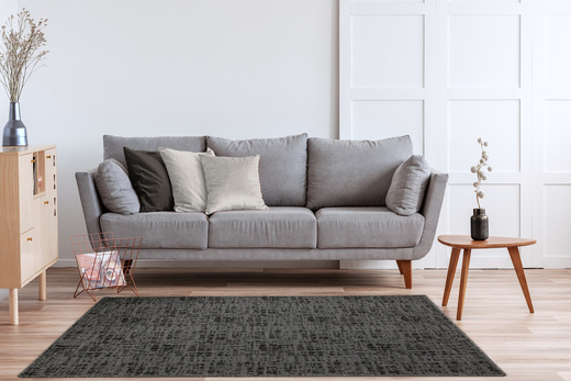 Dywan Pętelkowy Traffic 75 Czerń Grafit Kratka Melanż