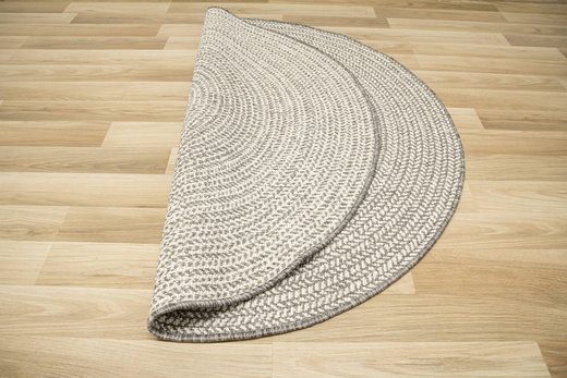 Okrągły Dwustronny Dywan Sznurkowy Brussels 205580/10010 silver Szary Krem Okręgi Outdoor