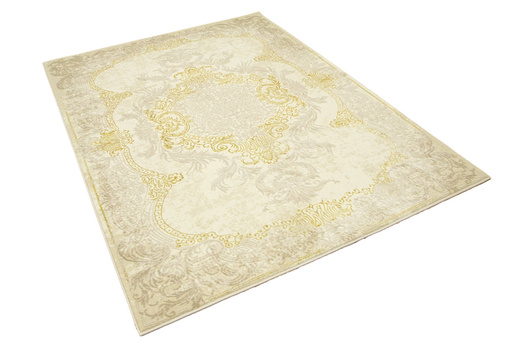 Lśniący Dywan Allora Plus 9435A cream/cream Ornament Krem Beż Złoty
