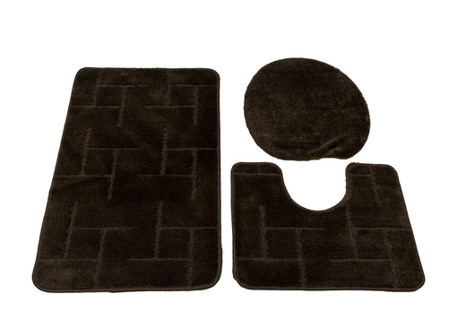 Komplet 3-częściowy Łazienkowy Teramo Wenge Brąz Kwadraty