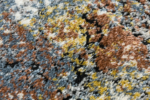 Chodnik 8621A Cream Kremowy Miedziany Niebieski Abstrakcja szerokość 70 cm