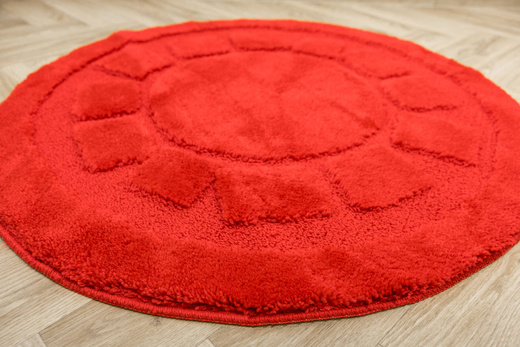 Dywanik Okrągły Łazienkowy Antypoślizgowy Ocean Czerwony