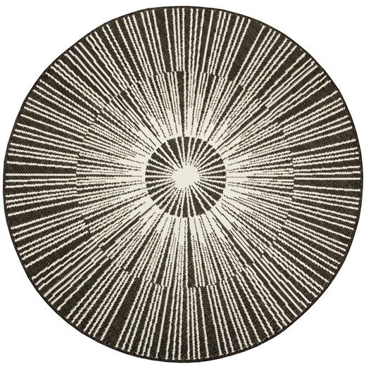 Okrągły Dwustronny Dywan Sznurkowy Brussels 205634/10110 Night Antracyt Krem Outdoor