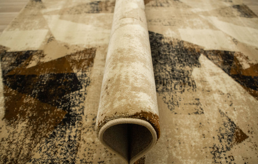 Dywan Super Rose B885A Beige/Cream Brąz Beż Krem Trójkąty Przecierany