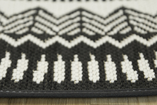 Okrągły Dywan Sznurkowy Split 48695/690 Antracyt Beż Rozeta