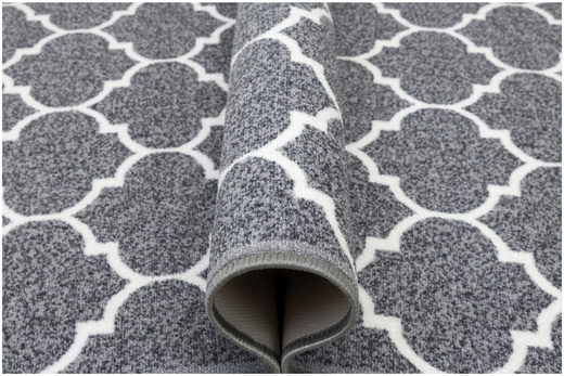 Antypoślizgowy Dywan Jasny Szary Koniczyna Marokańska