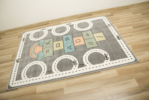 Dywan Dziecięcy Lima C260C l.grey/cream Uliczki klasy Szary Zielony