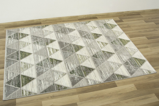 Dywan Texas 122 green/grey Szare Trójkąty