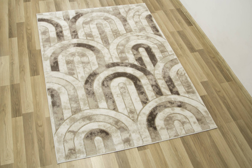 Dywan Felix 9303A l.beige/d.beig Lśniący Marmur Krem Beż Półkola